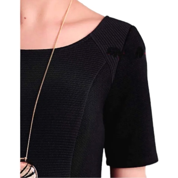 $148 Anthropologie VINTAGE Sheath Dress Petite 6 Black 6P Deep V Back French Ins - Picture 9 of 16